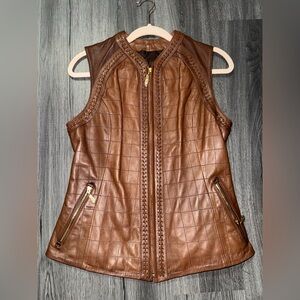Cuadra brand  Brown Quilted Leather Vest